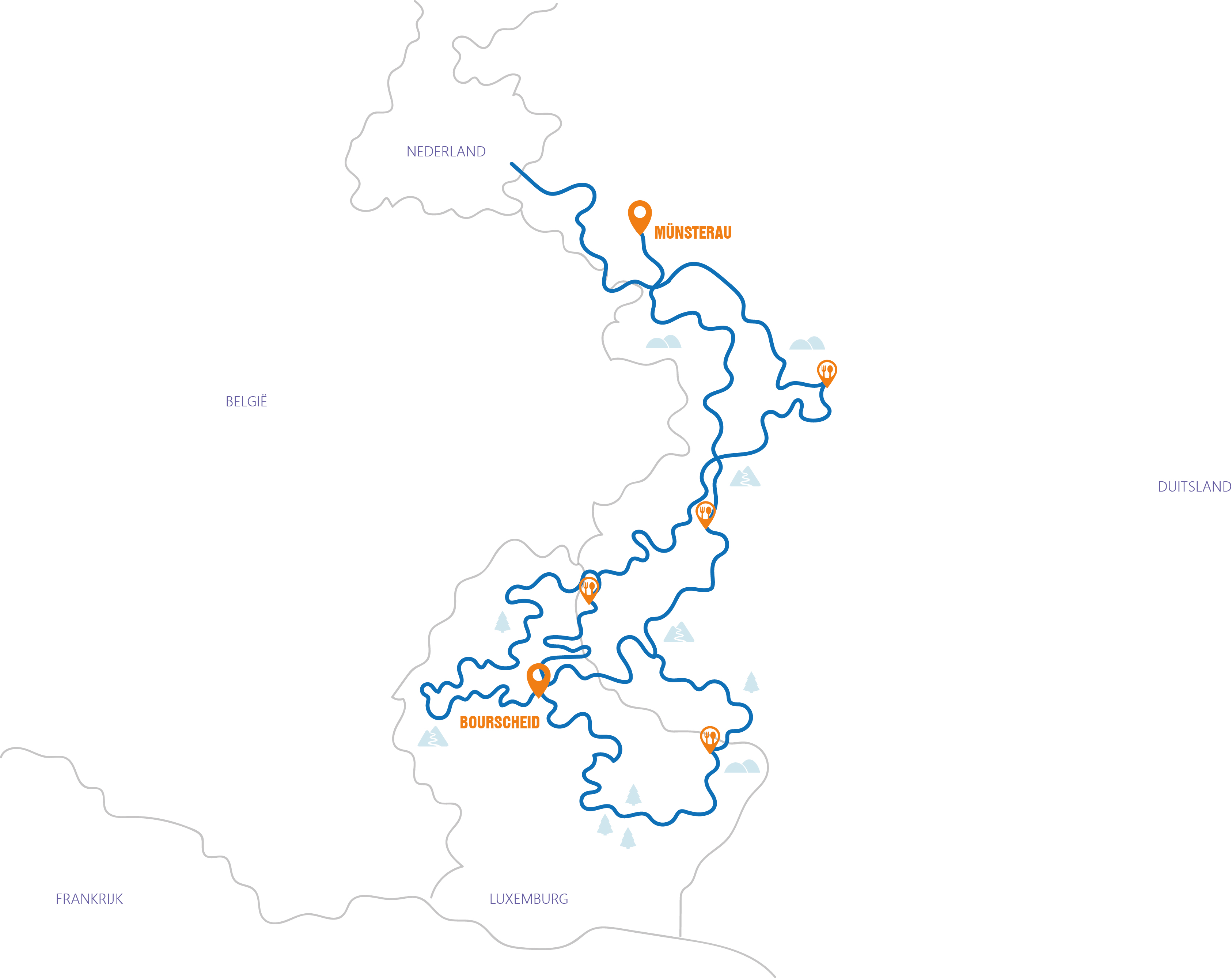 Luxemburg - Berg & Bochten Training Gevorderd® Luxemburg #1 Routekaart 