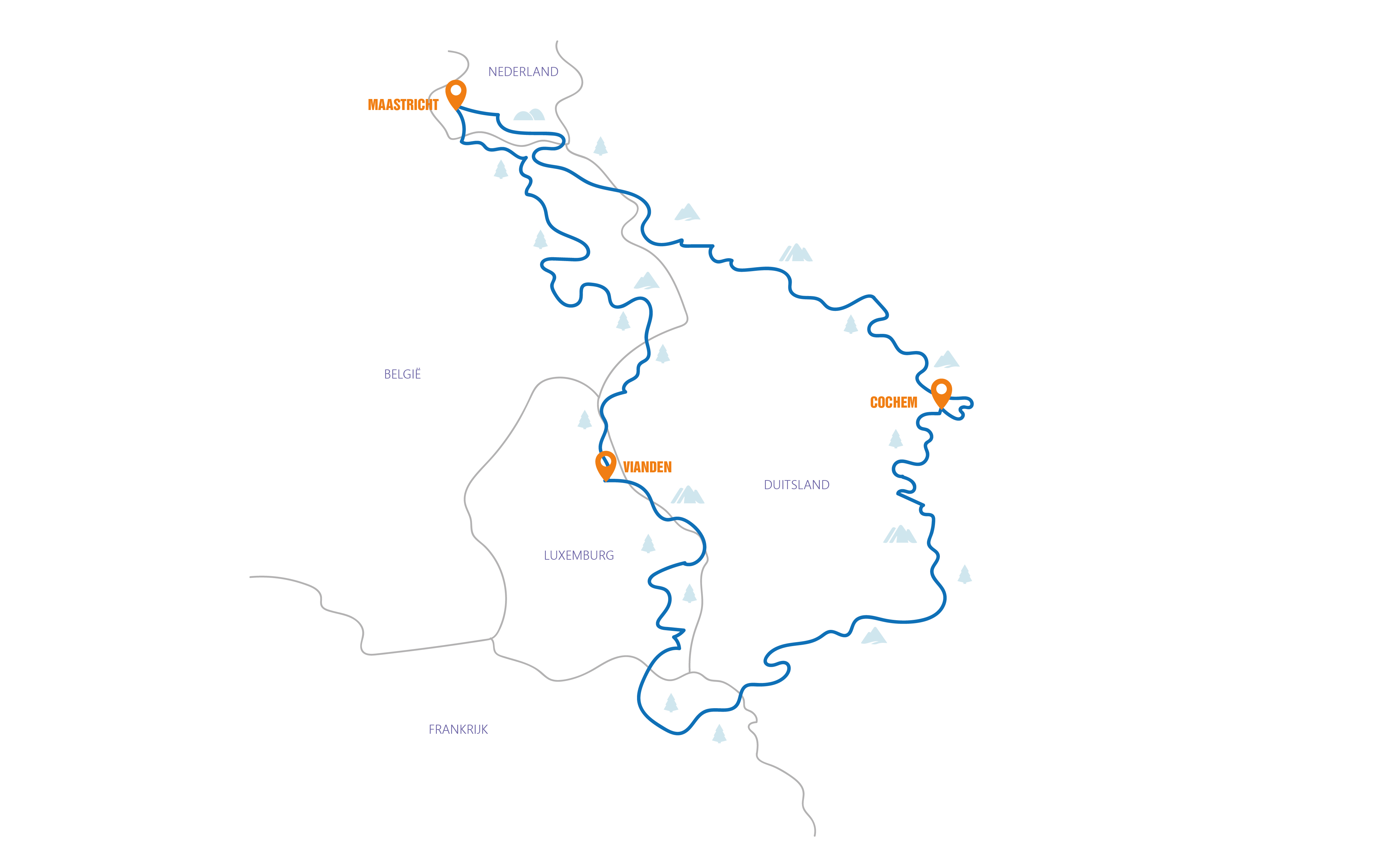 Europa - 5-Landen Tour  Routekaart