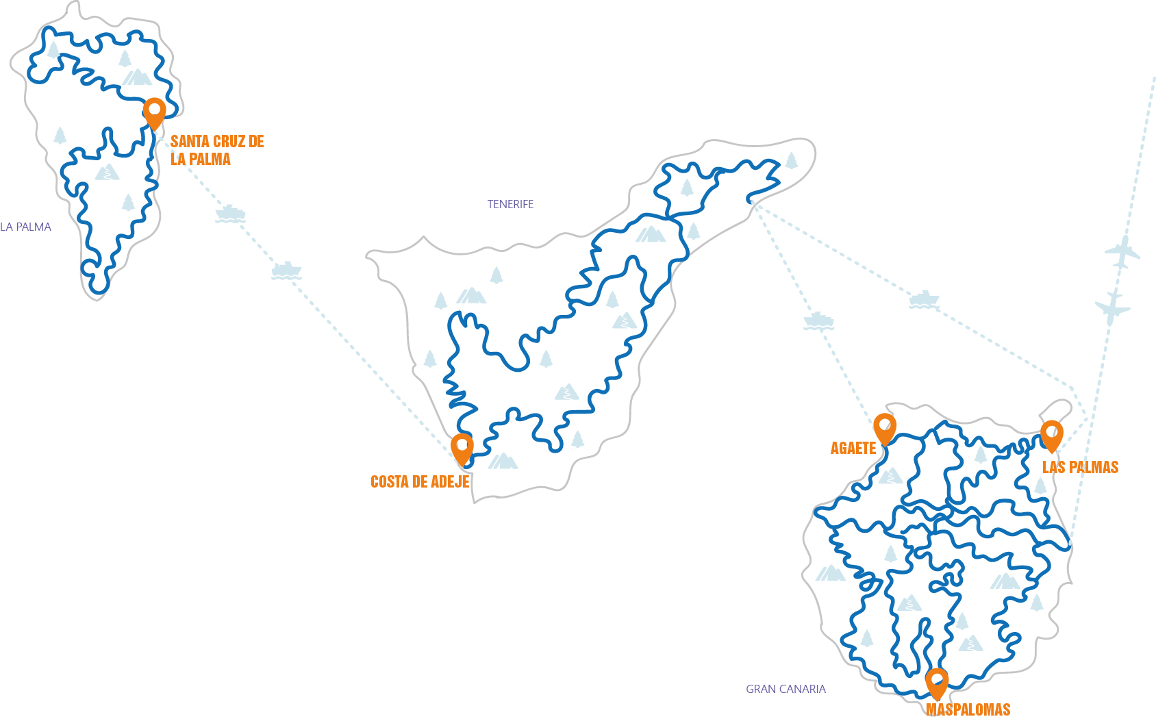 Spanje - Rondreis Canarische Eilanden Routekaart 