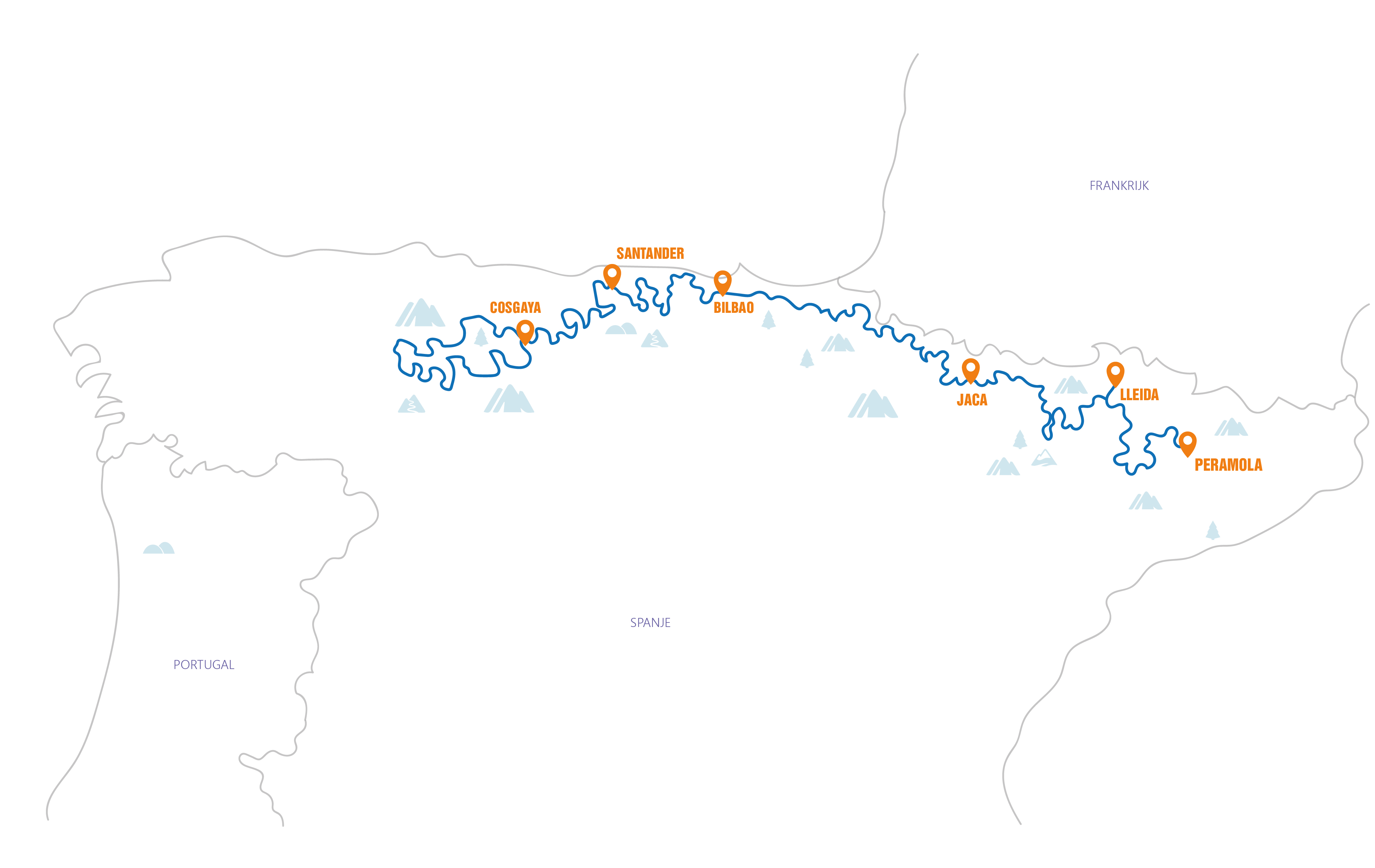 Spanje - Noord-Spanje: Pyreneeën & Picos Routekaart 