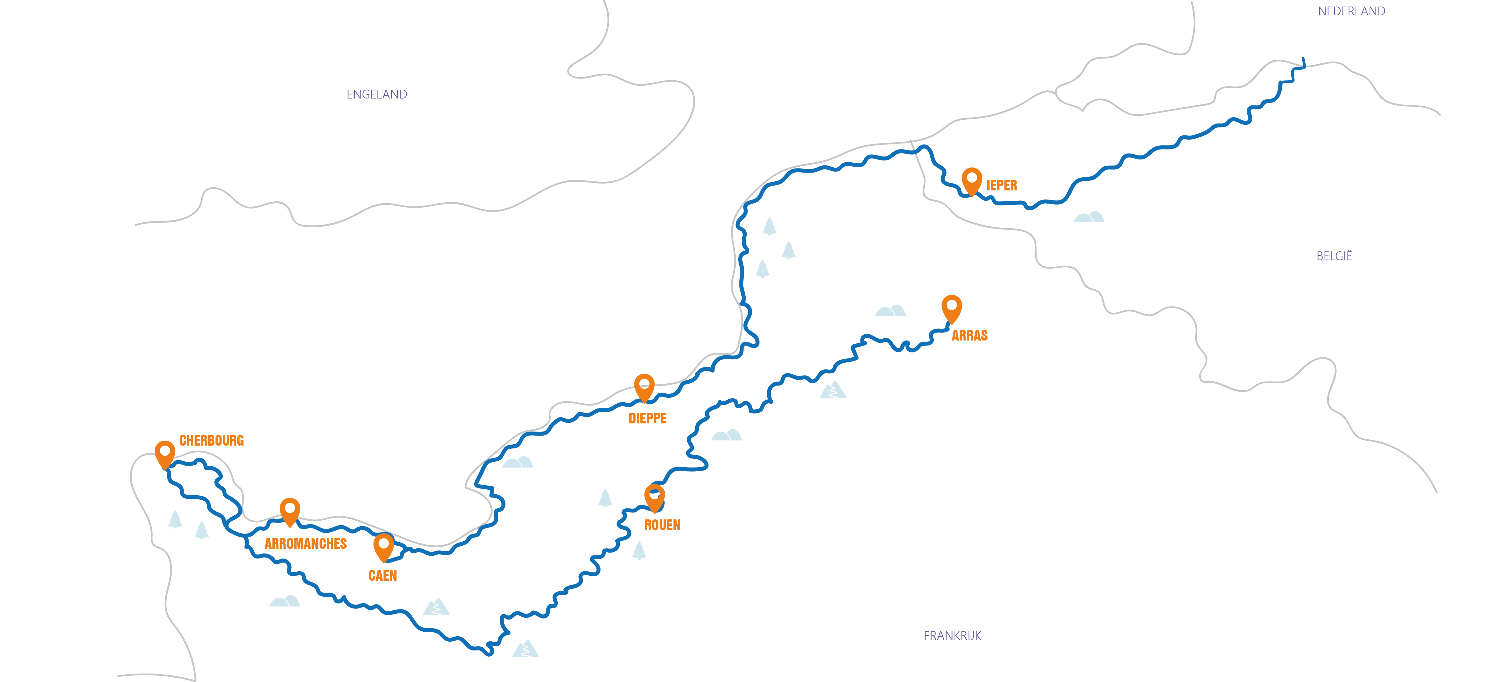 Frankrijk - Normandië  Routekaart 