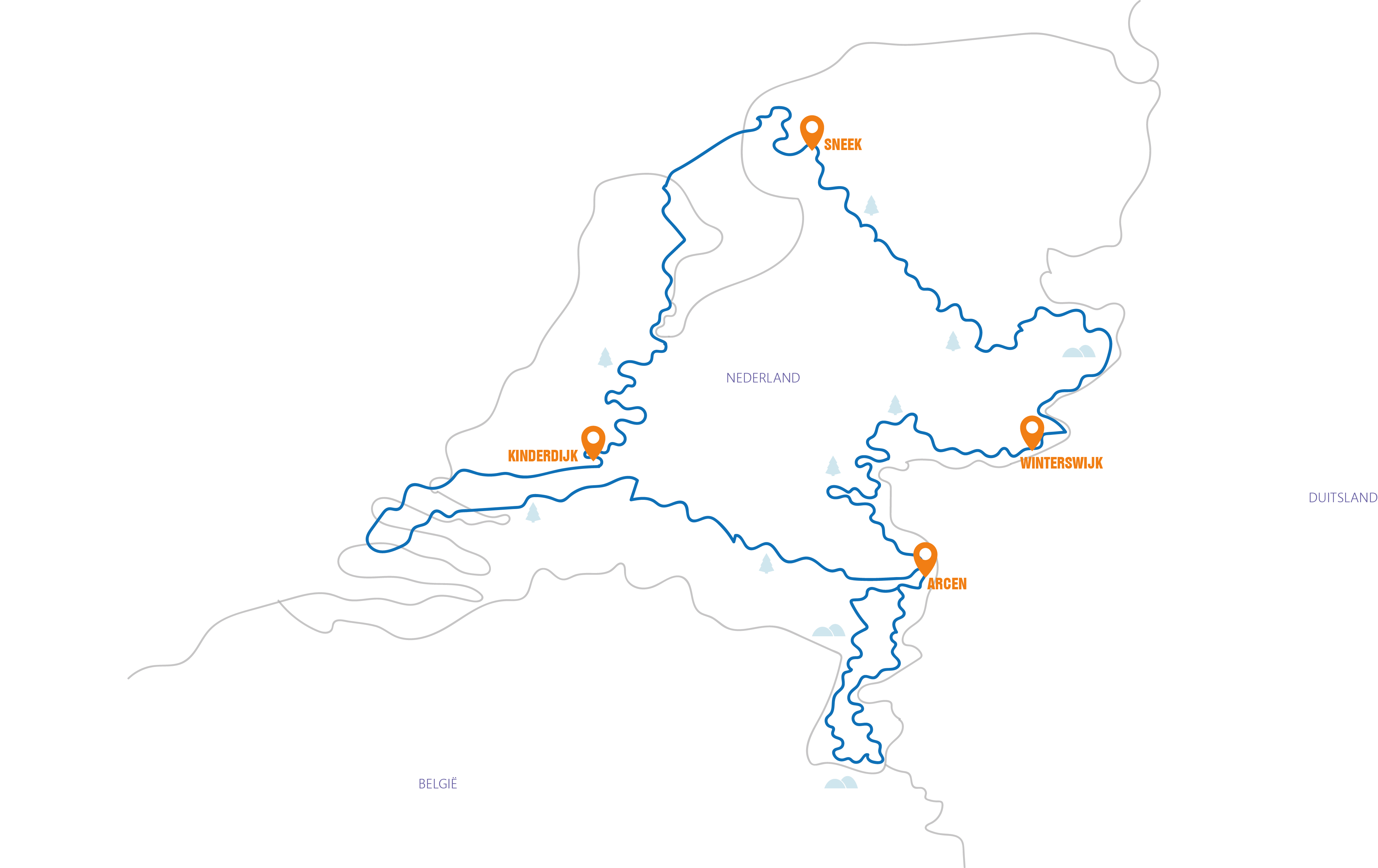 Nederland - Midweek Nederland  Routekaart 