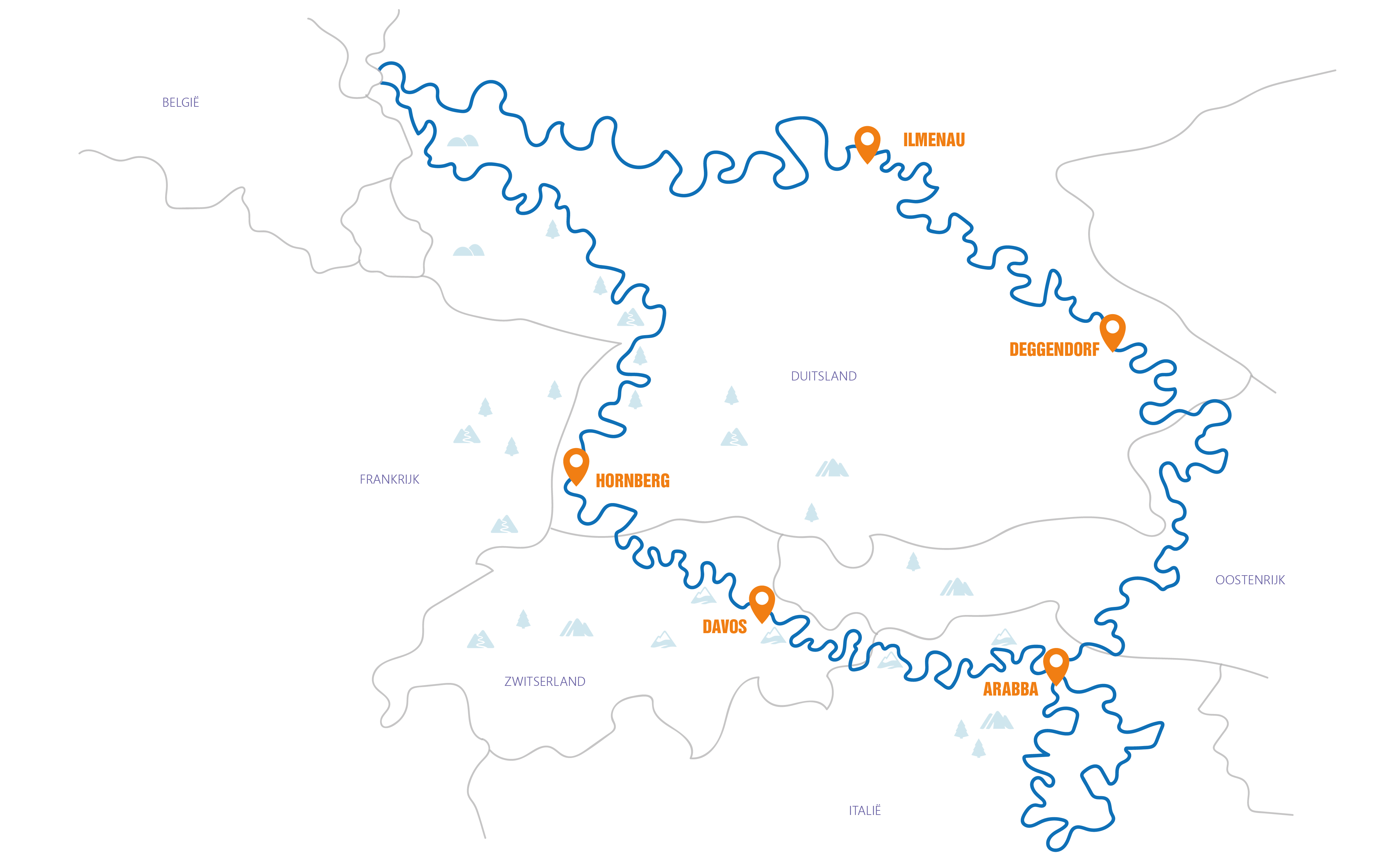 Europa - Ultieme Alpen Tour Routekaart 