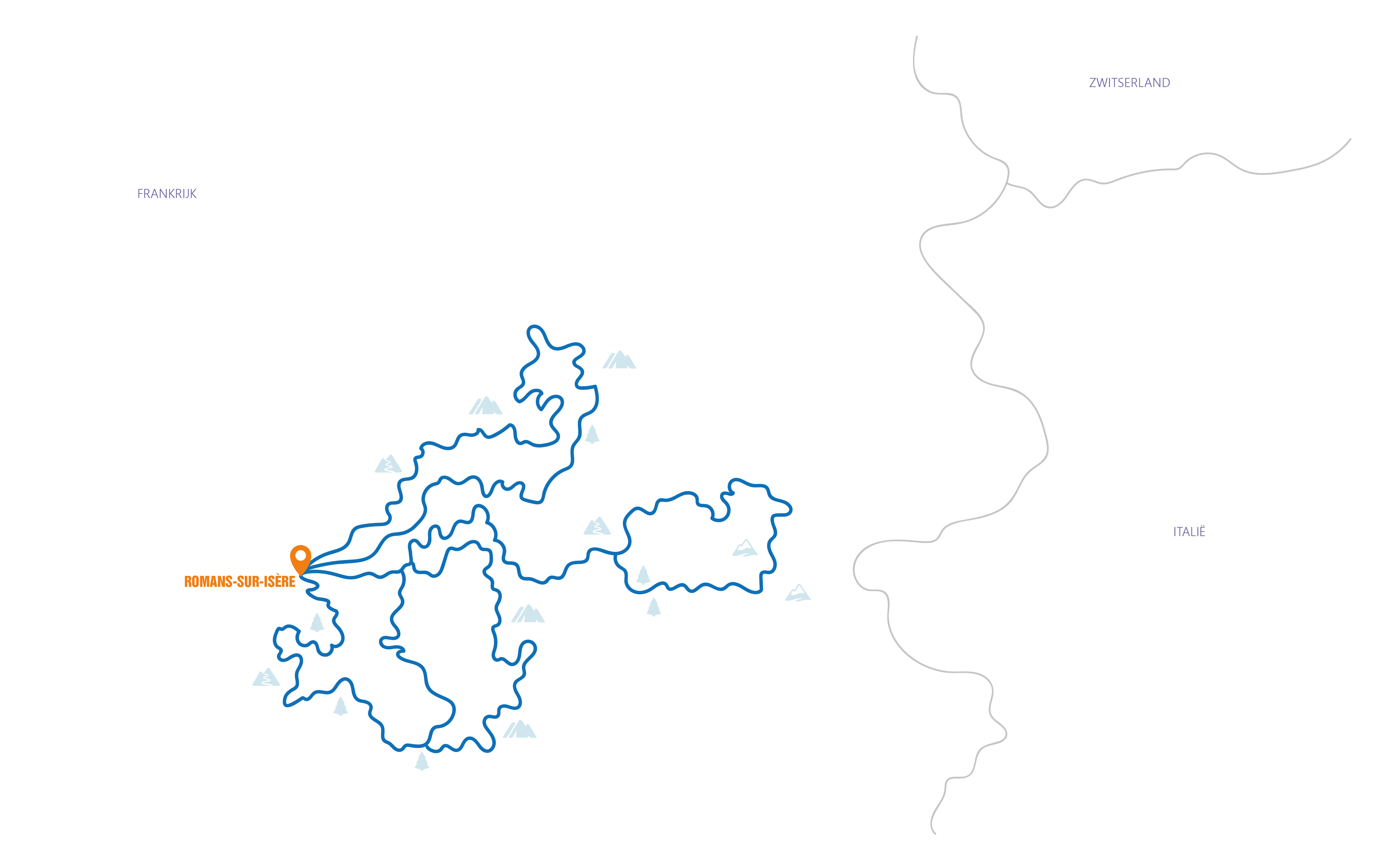 Frankrijk - Vercors Routekaart
